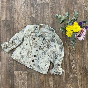 Girls Denim Floral Trucker Sz L